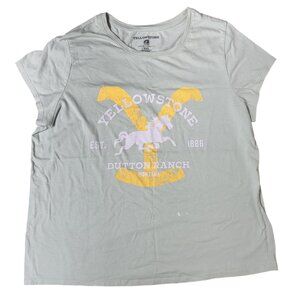 Yellowstone Dutton Ranch Womens T-Shirt XXL Green Cotton/Polyester Blend
